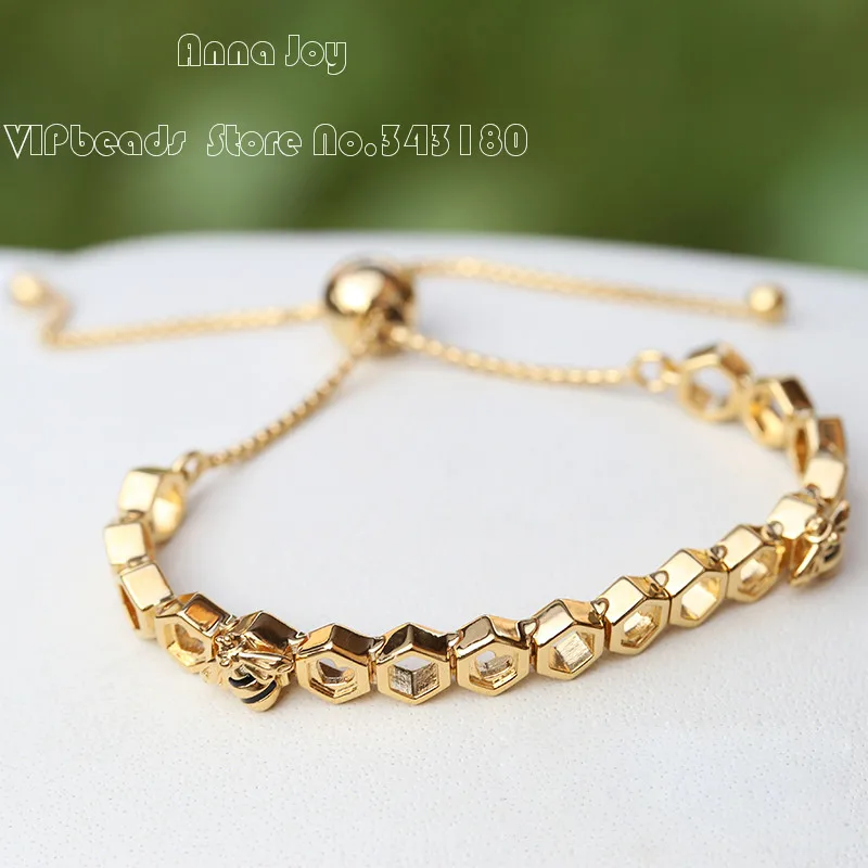 

2018 Spring Release 925 Sterling Silver Shine Honeybee Bracelet Women Fashion Jewelry - Size Adjustable