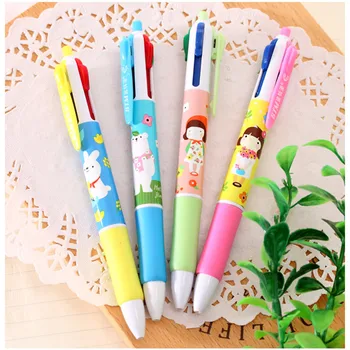 

12PCS Back To School Cartoon Animal Little Girl 4 Colors Ball Pen Kids Birthday Party Supplies Baby Shower Girl Souvenir Baptism
