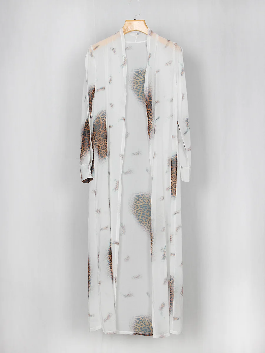 Пляжные платья для женщин женская летняя одежда платье Купальники Парео для прикрытия сексуальный шифоновый плащ Леопардовый халат Autodyne