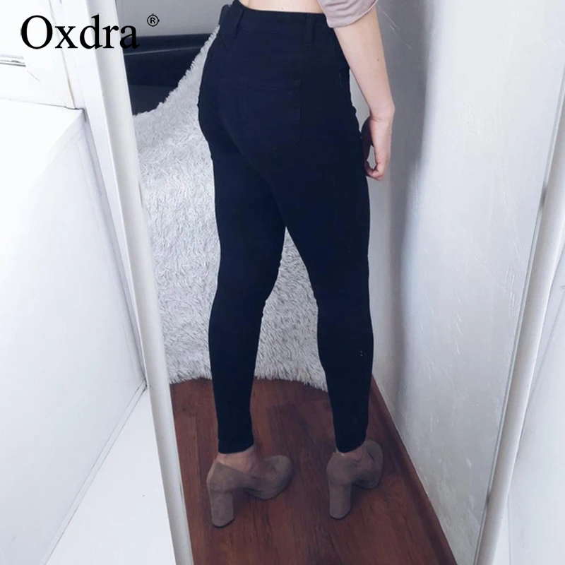 Oxdra базовые джинсы мягкие брюки тонкие женские прямые универсальные с высокой