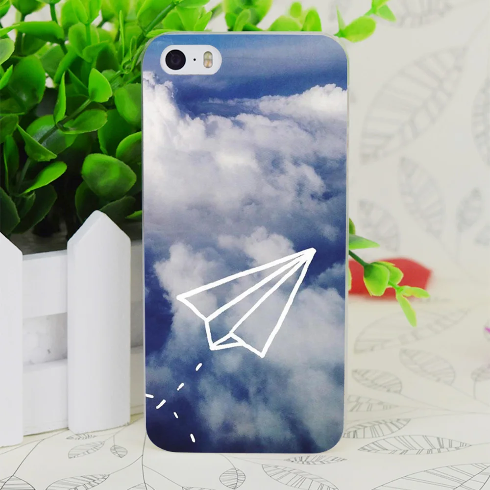 C0890 Paper Plane Transparent Hard Thin Case Skin Cover For Apple IPhone 4 4S 4G 5 5G 5S SE 5C 6 6S Plus |