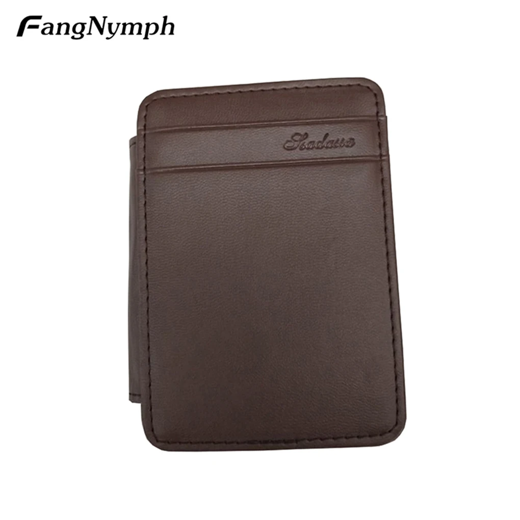 

Men's Magic Wallet Short Money Clip Credit Card Pockets Black/Brown 10*7*1cm for like dating