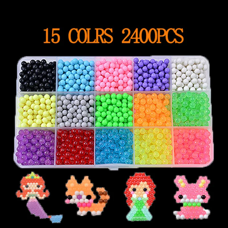 6000 pcs DIY Magic beads Animal Molds Hand Making 3D Puzzle Kids Educational beads Toys for Children Spell Replenish 12