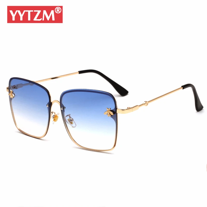 YYTZM бренд солнцезащитных очков Для женщин Gafas Личность Металл коробка