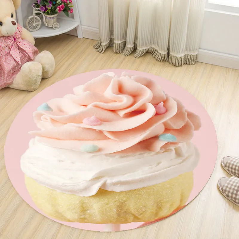 

Sweet Ice Cream Printed Floor Mat Bedroom Living Room Rugs Children's Crawling Mat Home Anti-skid Floor Carpet Entrance Doormat