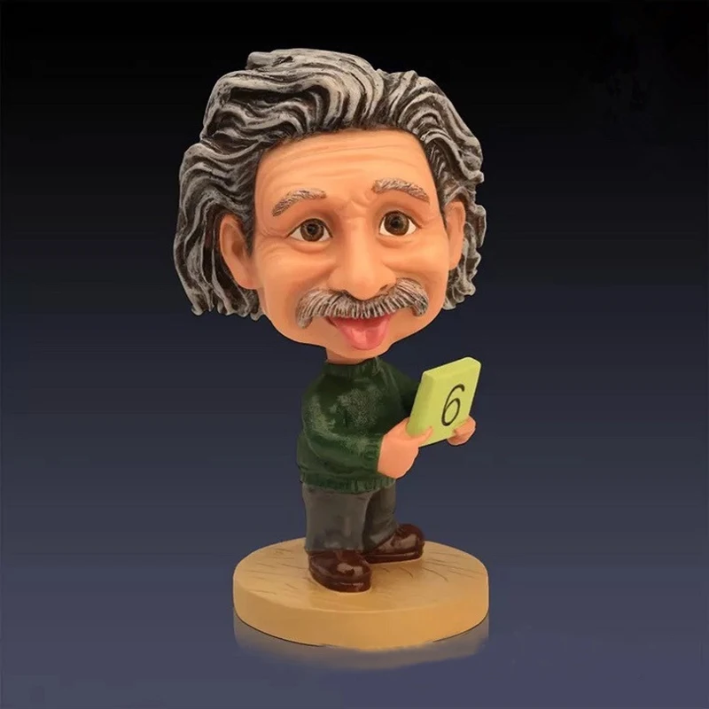 Einstein artesanías ornamentos estatua personalidad de resina creativa coche escritorio decoración adorno estatua para cumpleaños regalo de Acción de Gracias