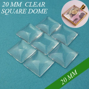 

Custom Listing: 800 Pieces of 20mm Square Glass Cabochon, 20 Square Puffy Glass Cabs