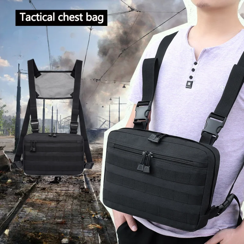 

Chest Bag Adjustable Tactical Chest Rig Hip Hop Streetwear Functional Shoulder Bag Waist Packs EDC Molle Vest Pouch