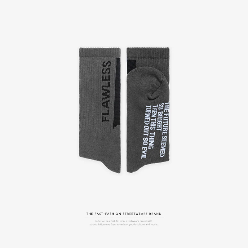 INFLATION 2018 männer frauen socken brief gedruckt socken hip hop streetwear ins casual Crew harajuku mode lange socken 921AI2018