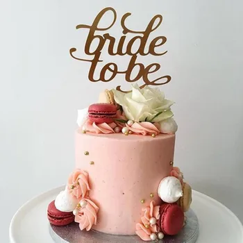 

Bride To Be Ring Wedding Cake Topper Acrylic Rose Gold Cake Toppers Bride Shower Decorations Wedding Supplies