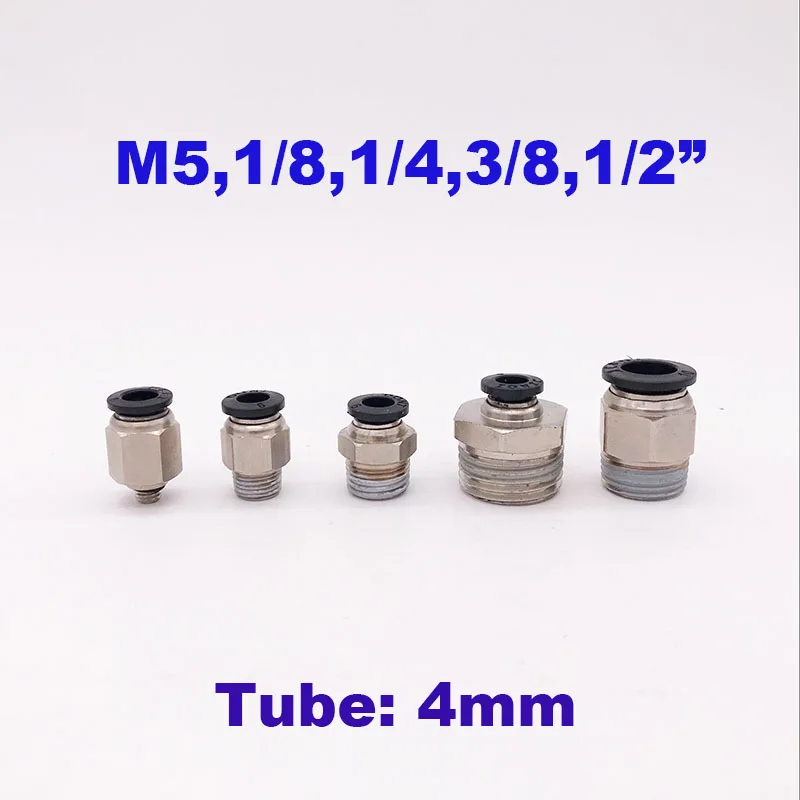 

GOGOATC Pneumatic air straight fitting 4mm thread M5 PC 4-M5 M6 1/8 1/4 3/8 M8 BSP NPT One touch hose connector
