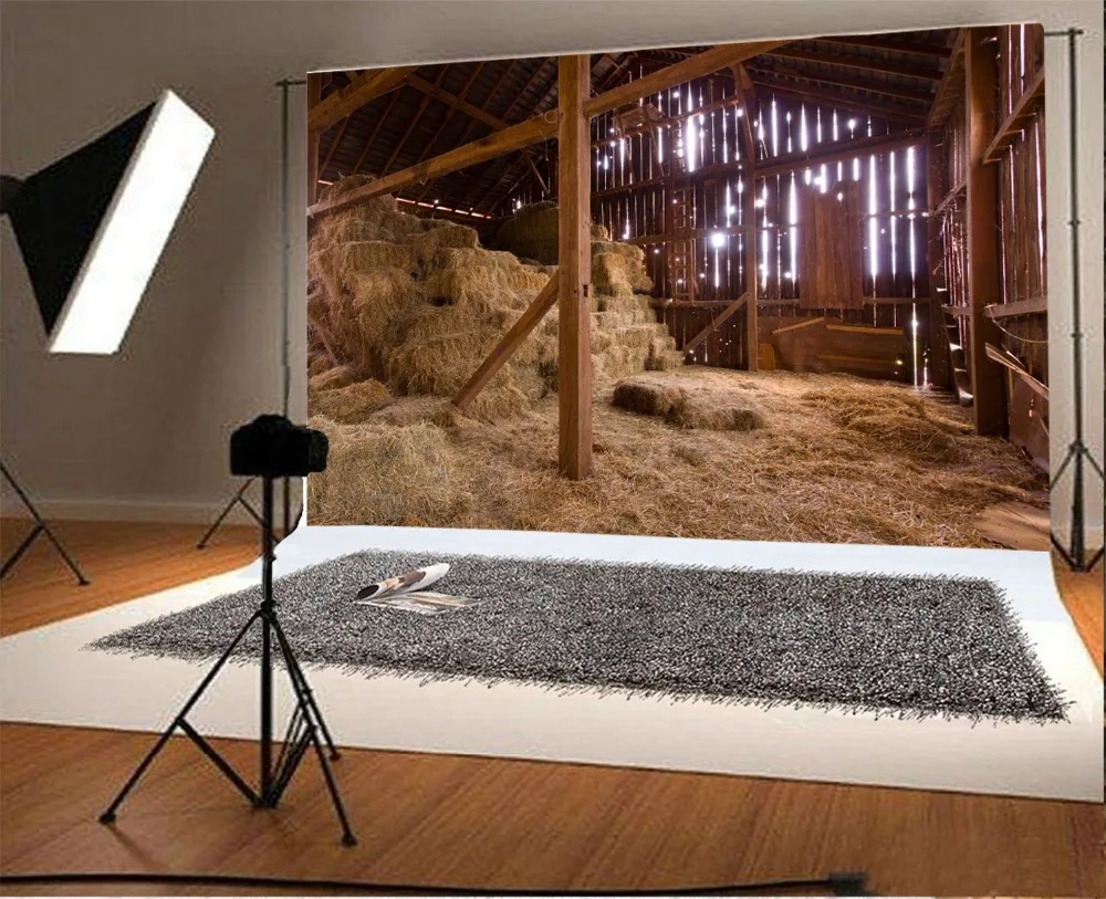 

Old Shabby Barn Straw Hayloft Barnyard Photo Background Backdrop Quality Vinyl