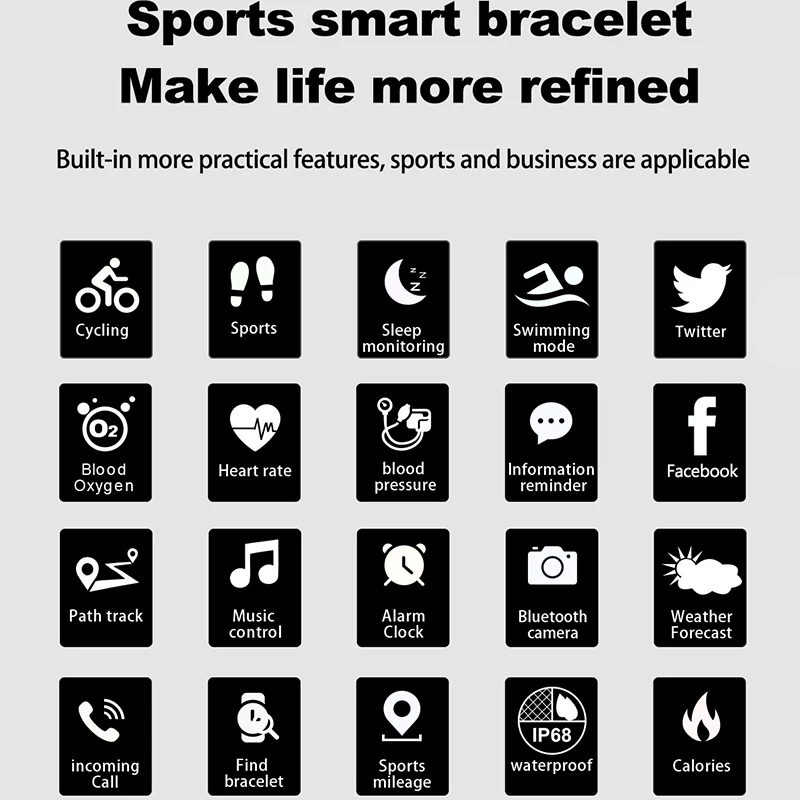 QUNIWO умный Браслет пульсометр браслет фитнес для Android iOS PK xio mi Band 2 Fitbits умные