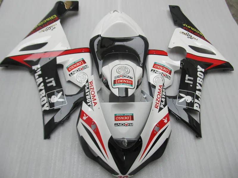

Motorcycle Fairing Kit for KAWASAKI Ninja ZX6R 636 05 06 ZX 6R 2005 2006 zx6r ABS TOP White black Fairings set+7gifts KU23