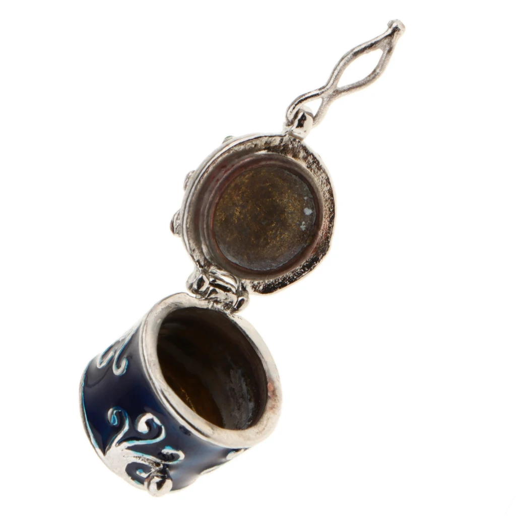Vintage Memorial Urn Pendant Ash Keepsake Enamel Color Flower Engraving Memorial Box
