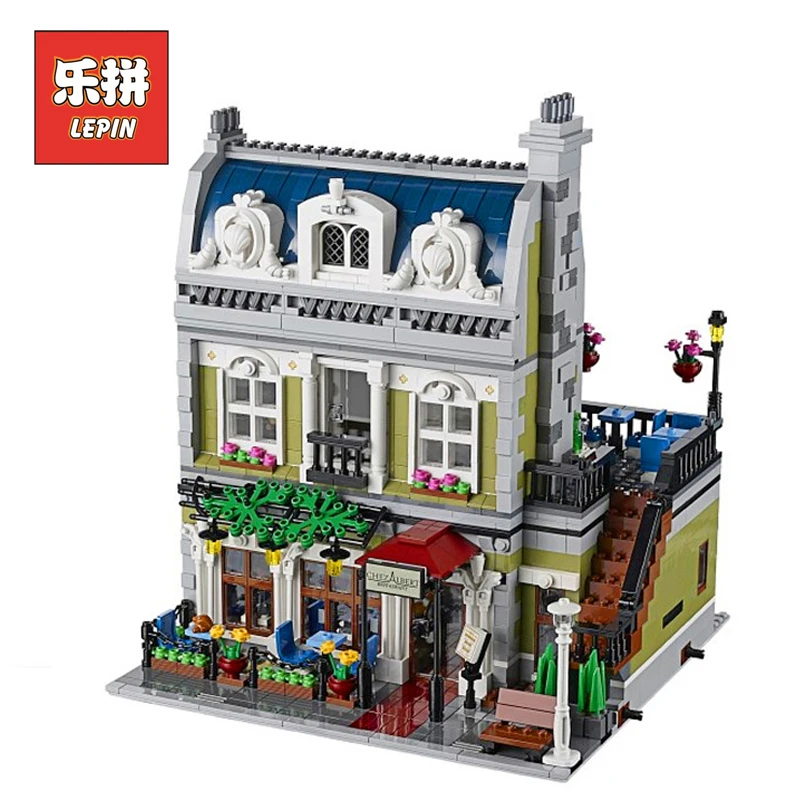 

Lepin 15010 2418Pcs Creator Expert City Street Parisian Restaurant Model Building Blocks Bricks LegoINGlys 10243 Children Toys