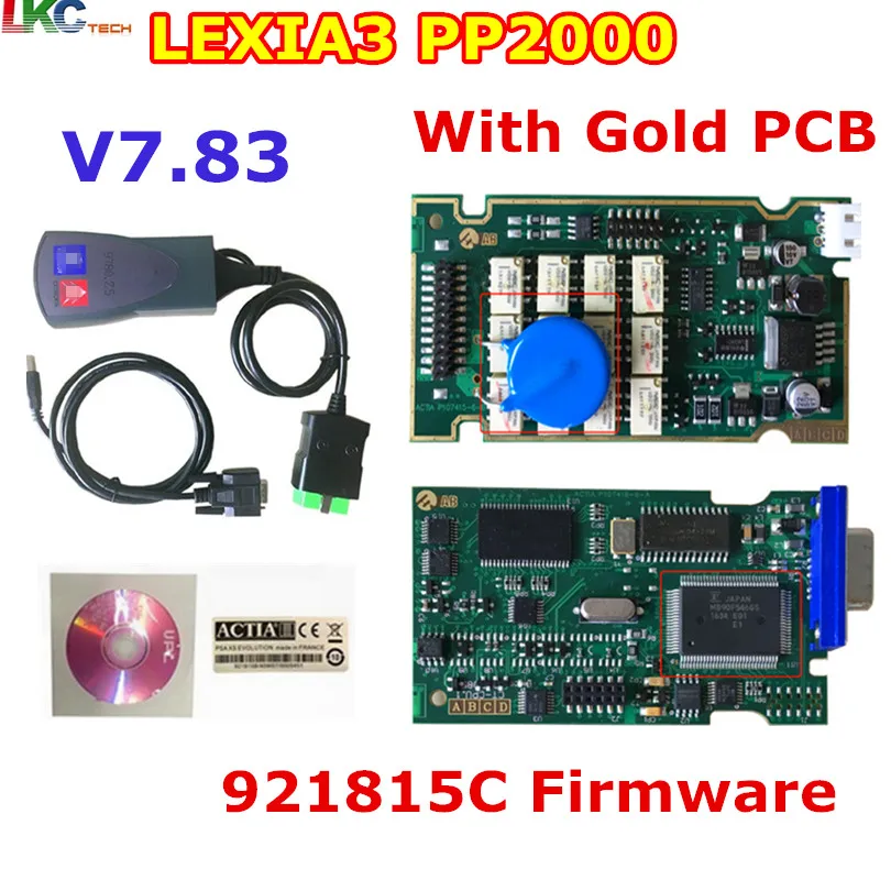 10pcs Lot DHL Free Newest Lexia3 With 921815C Firmware Golden PCB Lexia PP2000 Lexia 3 Diagbox