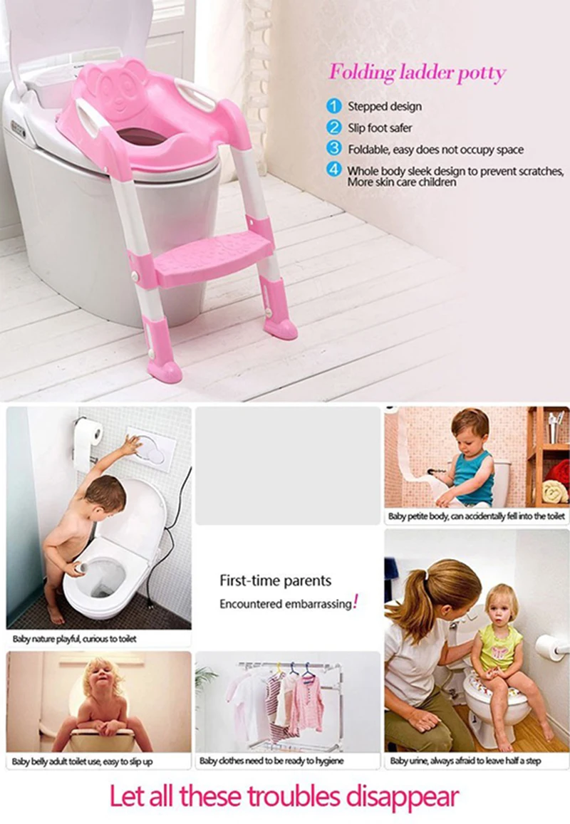 Дети складной малыши регулируемая высота Ноги шаг и горшок сиденье детский туалет горшок для туалета обучающий стенд Шаг #233205