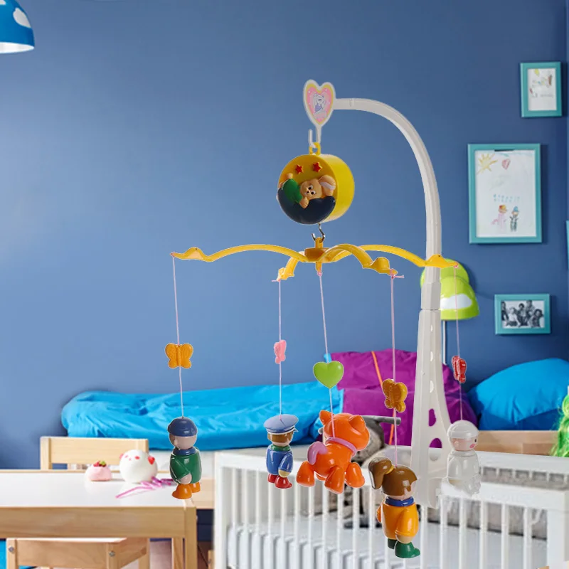 

2017 High Quality DIY Hanging Music Crib Mobile Bed Bell Baby Rattle Rotating Bracket Toys