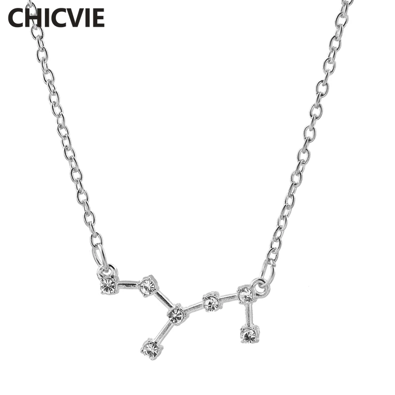 Серебряное ожерелье CHICVIE с двенадцатью созвездиями, подвески для женщин, ожерелья с подвесками, ожерелье из искусственной цепи SNE190061
