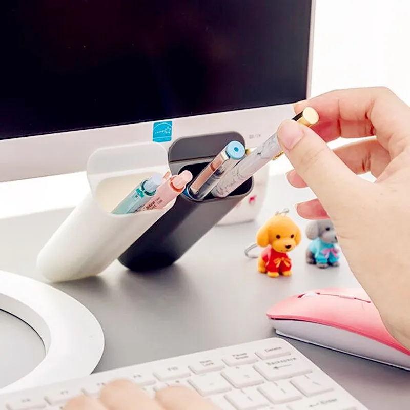 3pc Computer Monitor Pen Holder Desktop Boxes Kawaii Stationery Storage Office Desk Organizer Accessories Pencil Container Case |