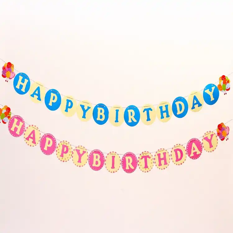1 Set Happy Birthday Paper Flags Buting Banners Letter