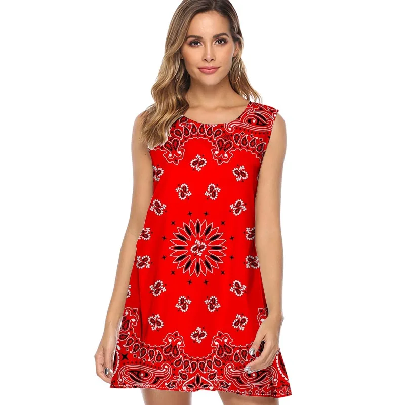 red bandana dress