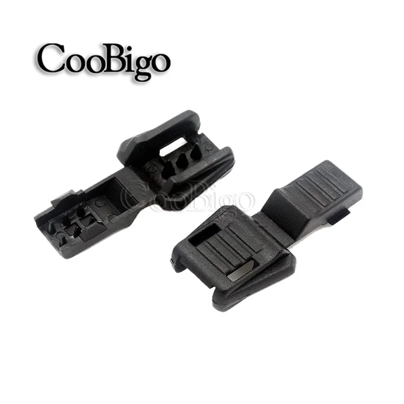 

6pcs Zipper Puller Cord Lock Ends Clip Plastic Black Paracord Cord Tether Tip Lock For Backpack Bag Zipper Puller Accessories