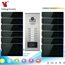 YobangSecurity Video Intercom 7Inch Video Door Phone Home Doorbell Intercom System RFID Access Door Camera For 12 Unit Apartment
