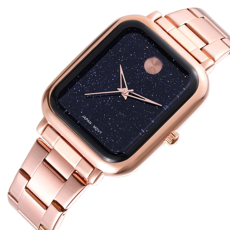 

WEIQIN Starry Sky Universe Luxury Brand Women's Watches Rectangle Stainless Steel Bracelet Quartz Watch Ladies Dress Wristwatch
