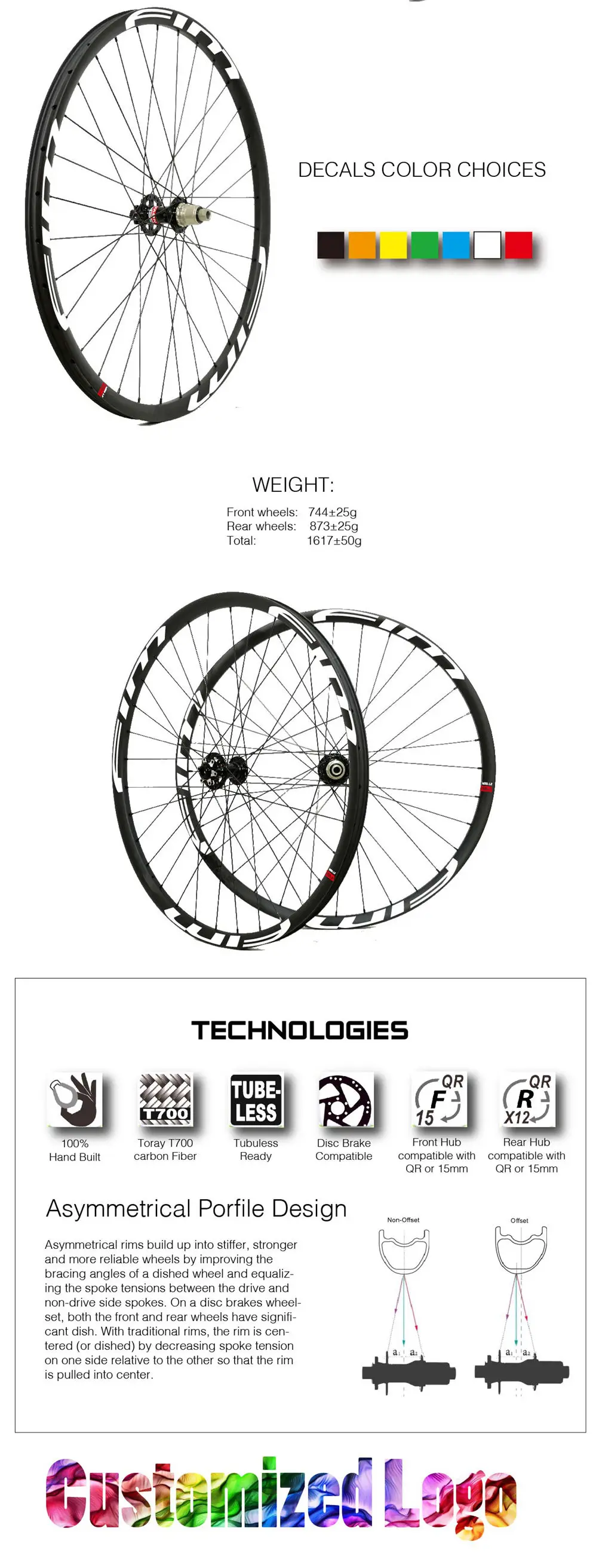 MTB Колесная набор 35 мм* 35 мм безhookless карбоновая оправа бескамерная для 27,5 Кросс Кантри или все колесо горного велосипеда