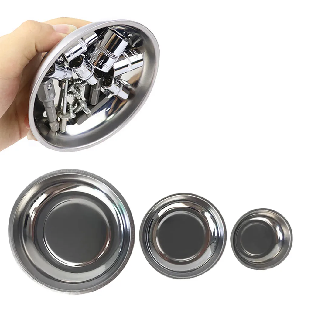 

ISHOWTIENDA Magnet Trays Round Magnetic Trays Tools Parts Tray Holder Magnetic Metal Parts Touch Steel Magnetic Bowl Hot Sale
