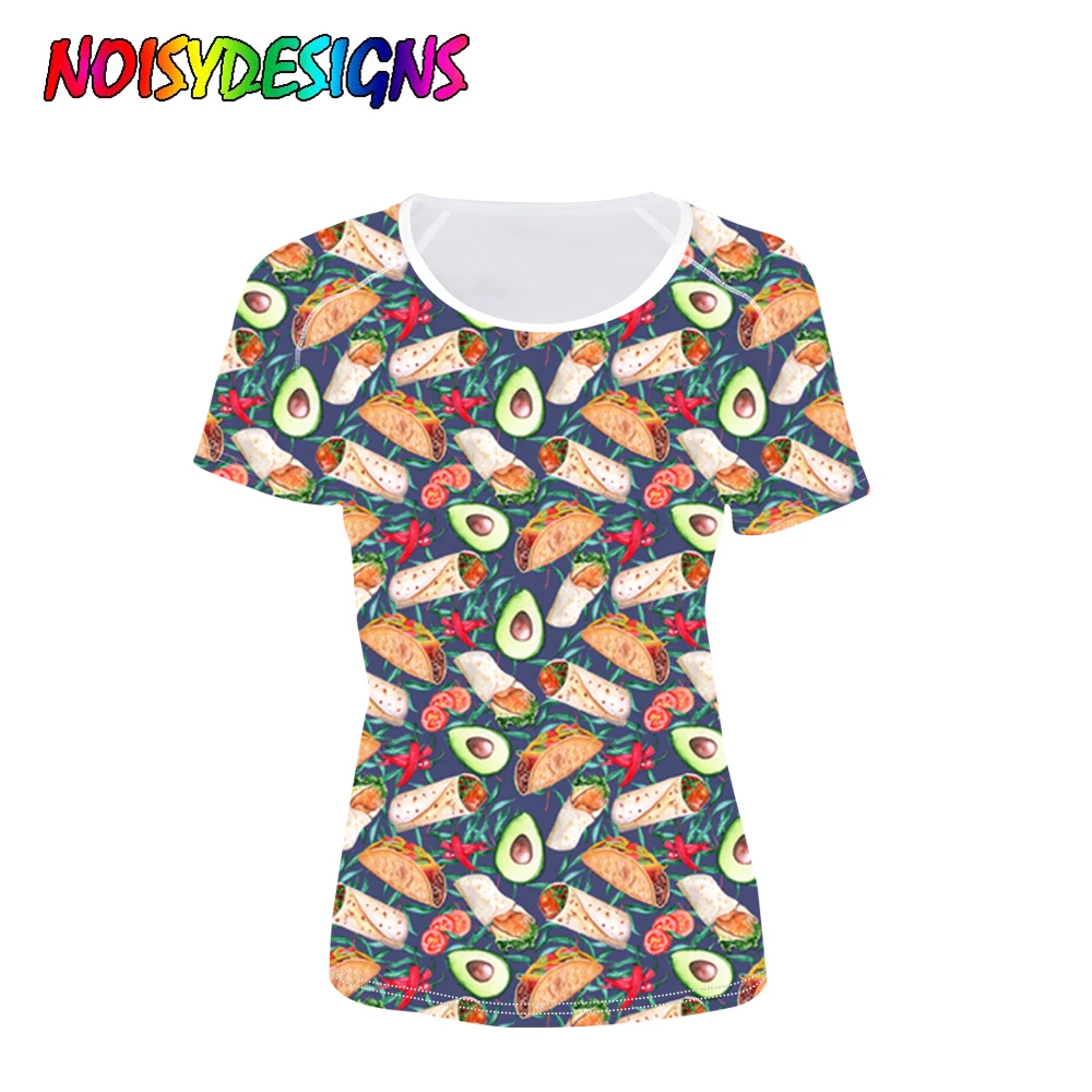 

NOISYDESIGNS T Shirt Women Short Sleeve Fruit Avocado Pattern T-shirts Woman Korean Style Tee Shirt Lady Camiseta Feminina