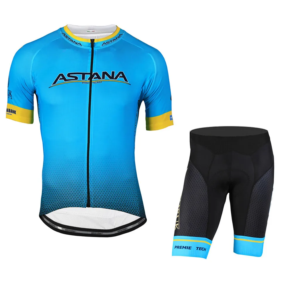 Команда Астана синяя велосипедная одежда велосипед Джерси Ropa Быстросохнущий велосипед для мужчин лето pro велосипедные майки Велоспорт гелиевая Подушка шорты - Цвет: Pic Color