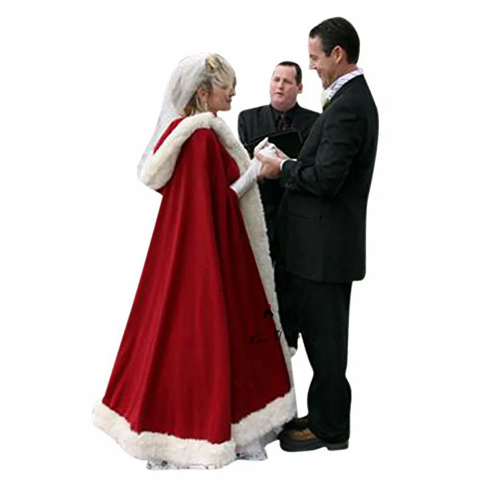 Рождество индивидуальный заказ Красный Искусственная меховая накидка свадебный наряд теплая Свадебная накидка Болеро платок палантин