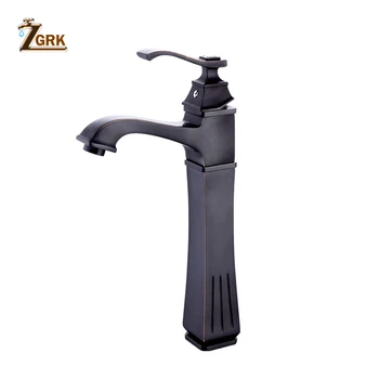 

ZGRK Basin Faucets Antique Brass Faucet Black Tall Bathroom Faucet Bath Basin Mixer Tap Hot and Cold Sink Faucet