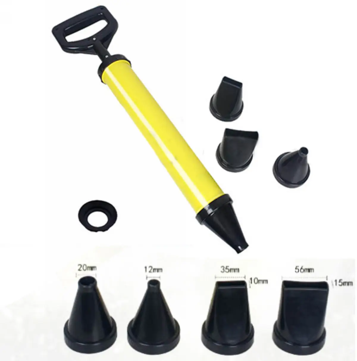 Mayitr 1pc Stainless Steel Caulking Gun Pointing Brick Grouting Mortar Sprayer Applicator Tool for Cement lime 4 Nozzle