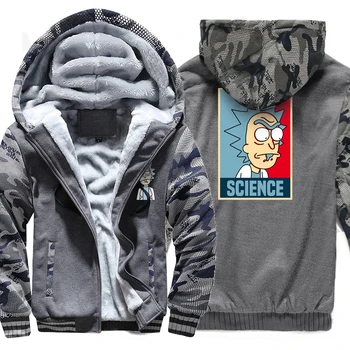 

Fashion Crazy Science Rick And Morty Print Hoodie Men 2018 New Winter Zipper Up Sweatshirt Harajuku Men's Sportswear Coat Hoody