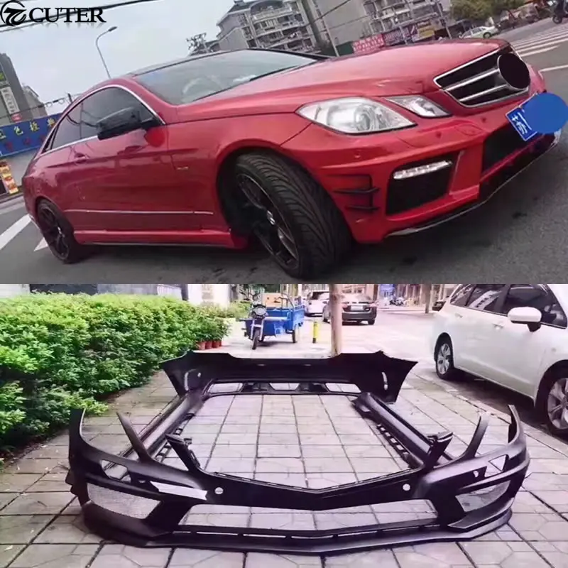 W207 C207 E260 Coupe PD стиль комплект кузова автомобиля FRP Неокрашенный Передний Задний