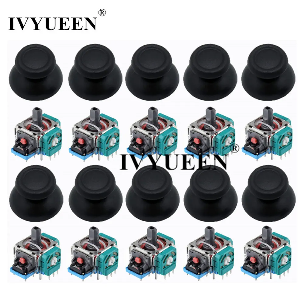 

IVYUEEN 10 Sets 3D Analog Joystick Sensor Module Potentiometer Thumb Sticks for PlayStation 4 PS4 Pro Slim Controller Repair