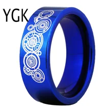 Free Shipping USA UK Canada Russia Brazil Hot Sales 8MM Blue Color Pipe Doctor Who Design Men's Comfort Tungsten Wedding Ring Free Shipping USA UK Canada Russia Brazil Hot Sales 8MM Blue Color Pipe Doctor Who Design Men's Comfort Tungsten Wedding Ring