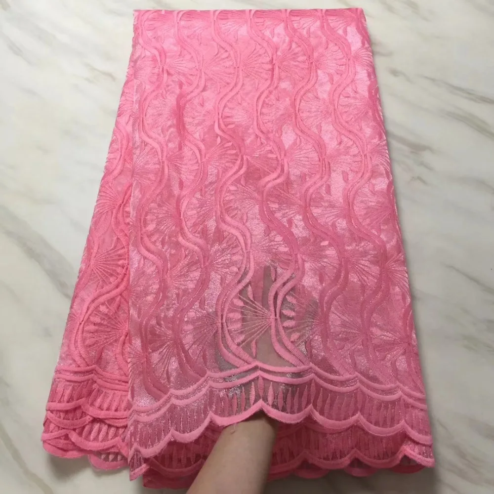 Madison New Design African Lace Fabrics Pink Color High Quality French Fabric For Party Dress Nigerian | Дом и сад