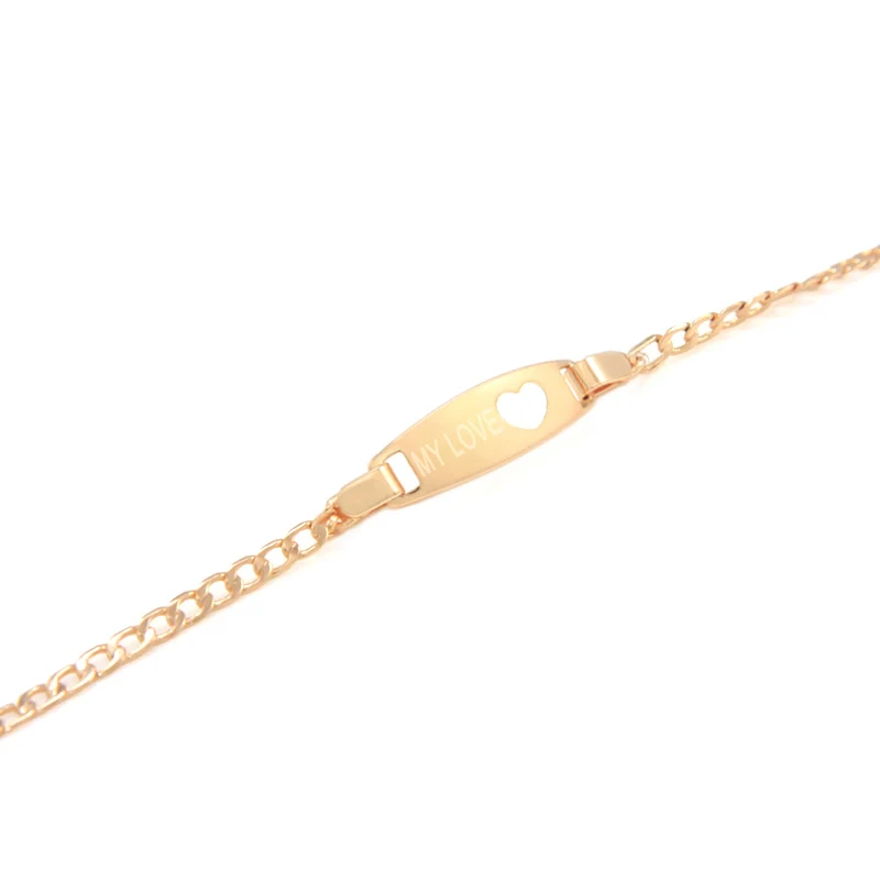 17 см сердце детские браслеты для маленьких девочек ювелирные изделия золотистый браслет Bebe Pulsera Bracelete Bracciali Bambini детский браслет B0228