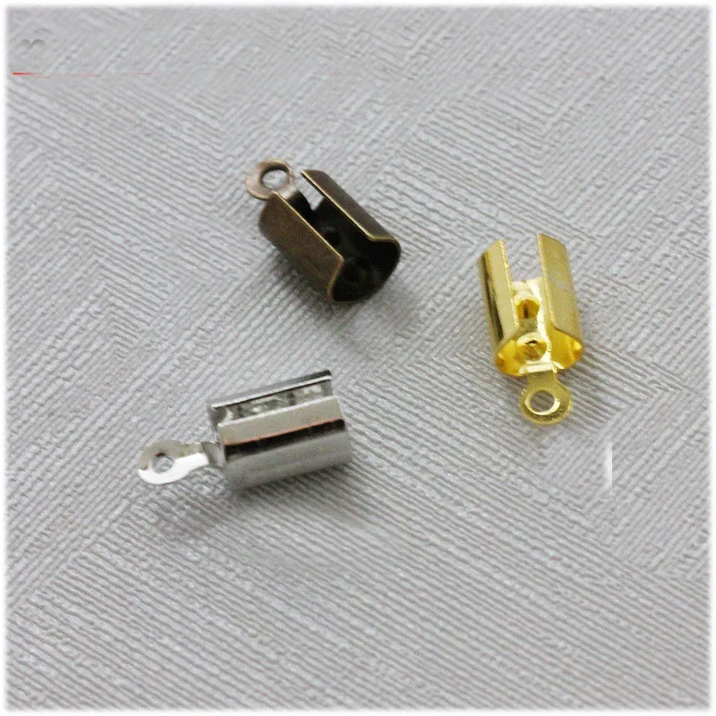 

Crimp end beads tube cap wrap choker Necklace leather round Cords string ribbon Adjustable clasp hooks loops Connector foldover