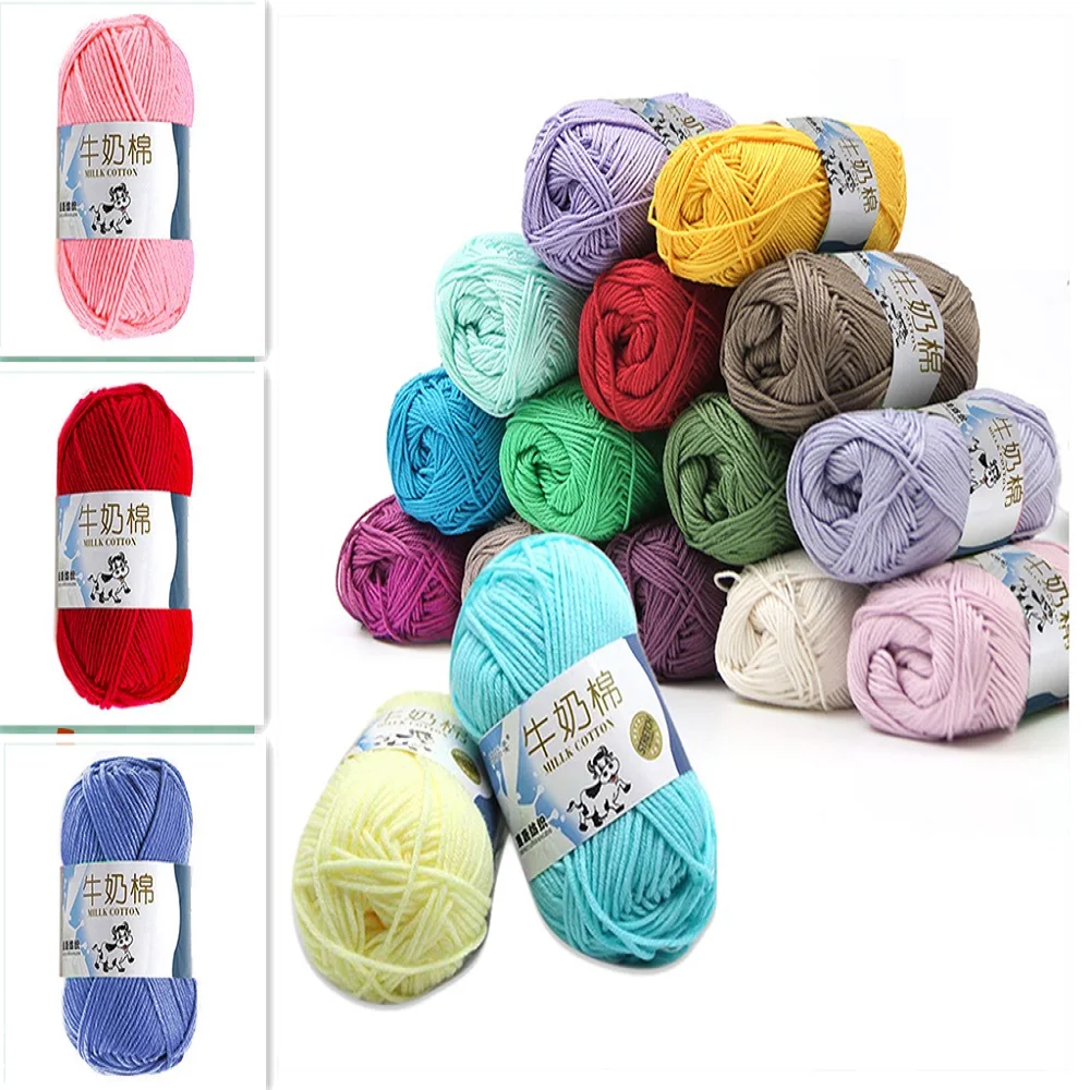 

1Pc 50g Yarn Colorful Cotton Knitting Crochet Yarn Soft Fiber For Wool Sweater Scarf Socks Baby Clothes Hand Knitting Supplies