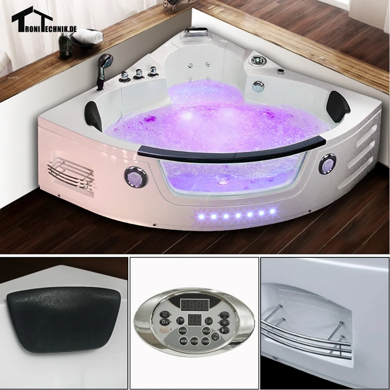 1350mm Whirlpool Wand Ecke Whirlpool Glas Acryl Dreieckigen Hydromassage Badewanne Dusche Spa Massage 2 Person Badewanne 6148 2 Person Bathtub Hot Tubacrylic Massage Bathtub Aliexpress