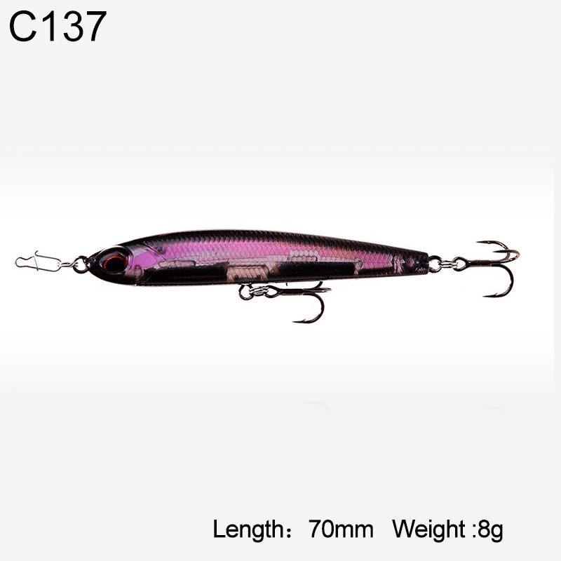 Рыболовная приманка KINGDOM s 4g 40mm 8g 70mm пластиковая медленная Тонущая жесткая приманка высокого качества эффективная fishing жесткая рыболовная приманка - Цвет: c137-8g