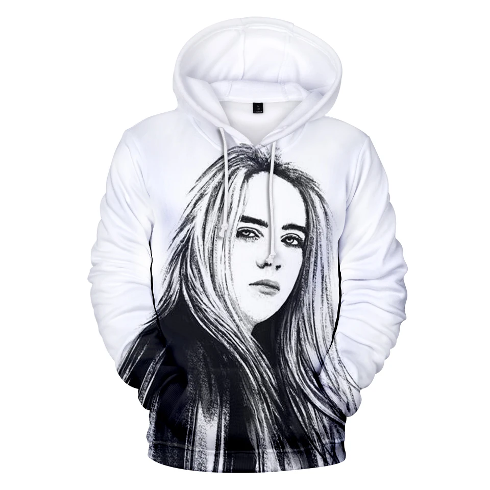  Print American New independent singer Billie Eilish 3D Hoodies women Men Casual Hoodie Autumn Billi