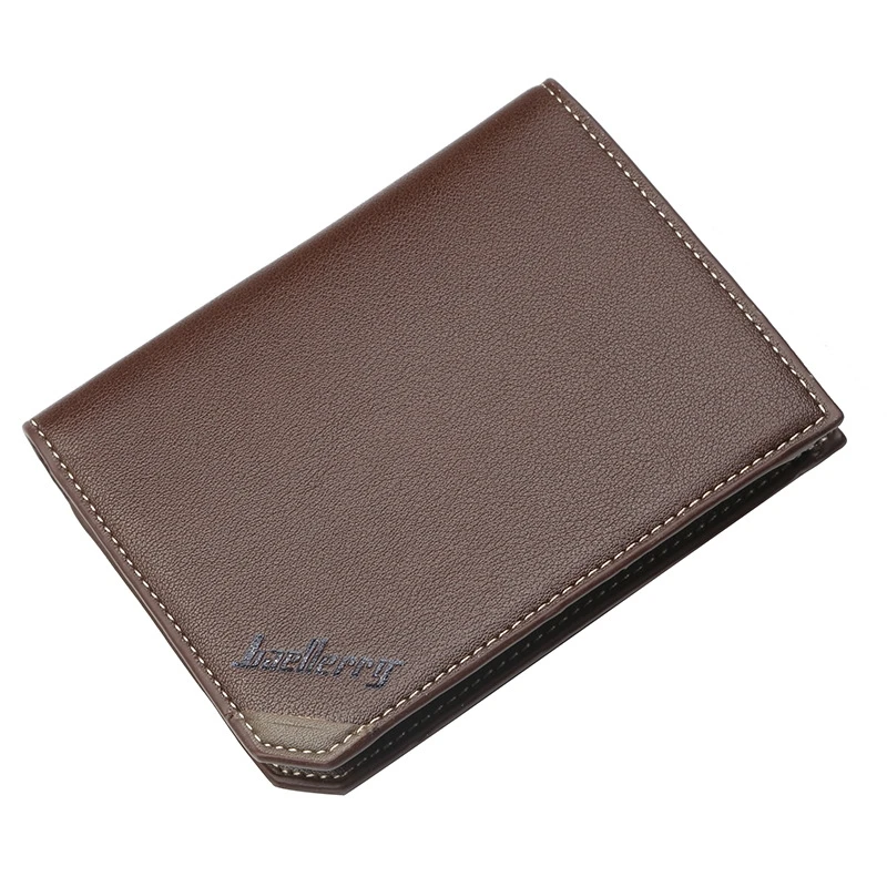 Повседневный мужской кошелек многофункциональный мягкий кожаный короткий кошелек деловой вертикальный кошелек - Цвет: Coffee M