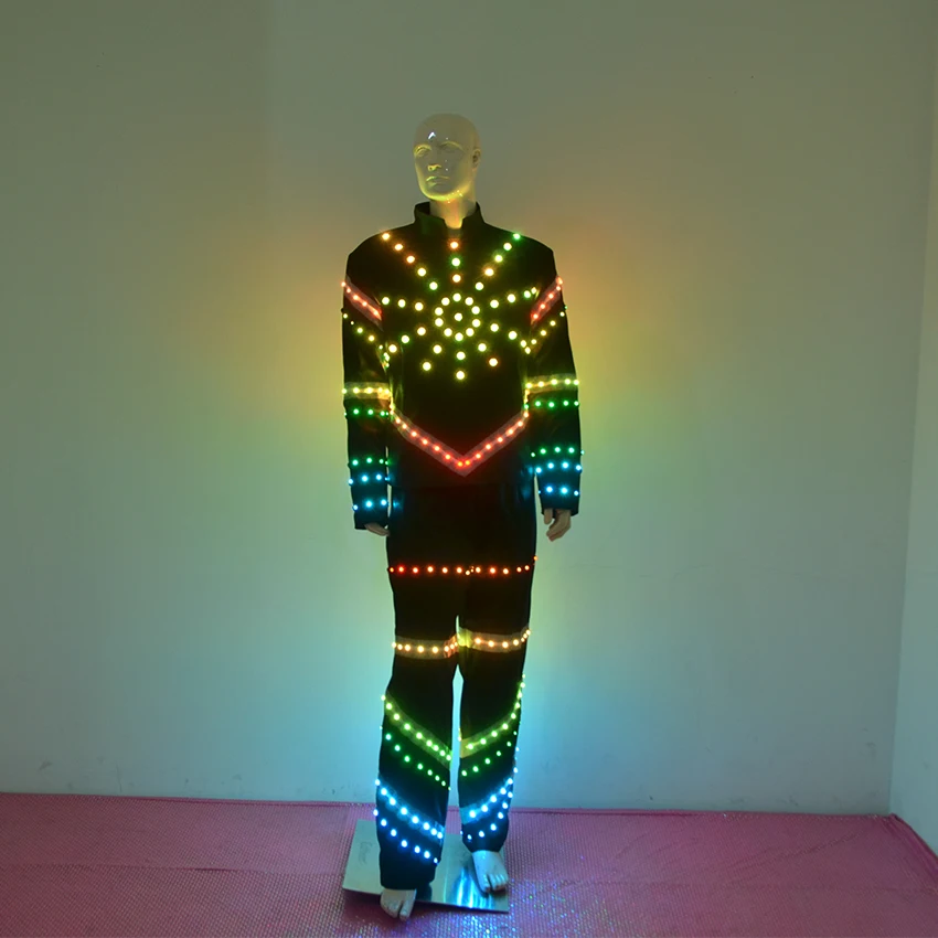 LED Clothing Big sun luminous suit Men Glowing led Clothes Carnival LED